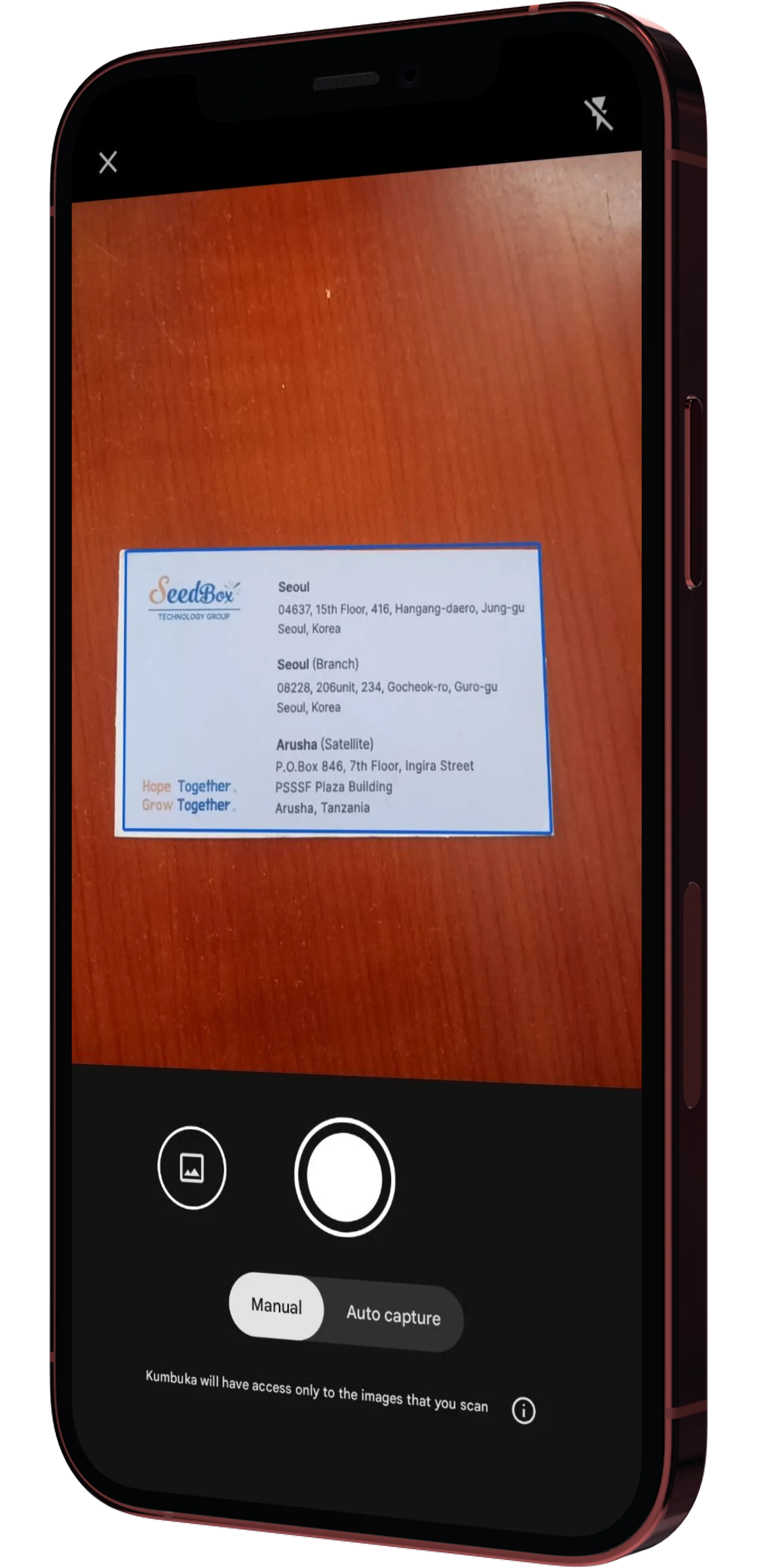 Scan screen